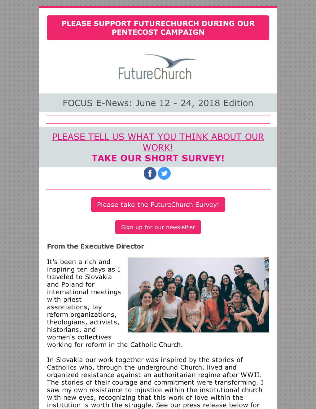 FOCUS E-News: June 12 - 24, 2018 Edition