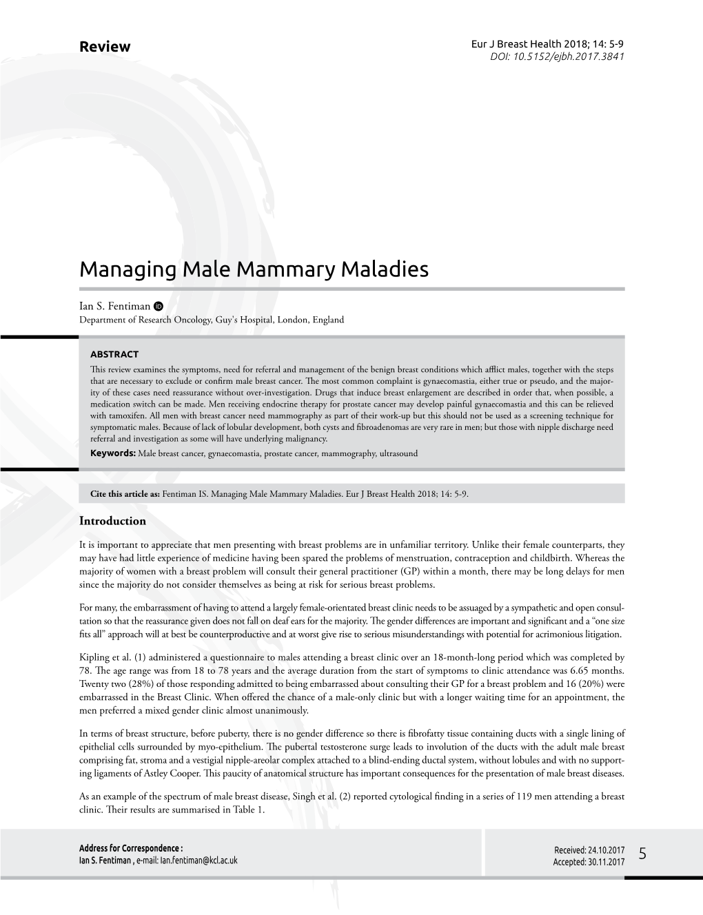 Managing Male Mammary Maladies