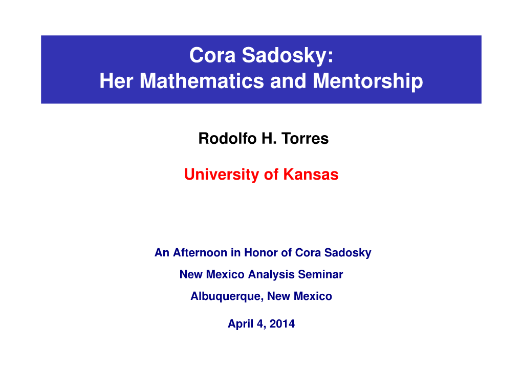 Let@Token Cora Sadosky