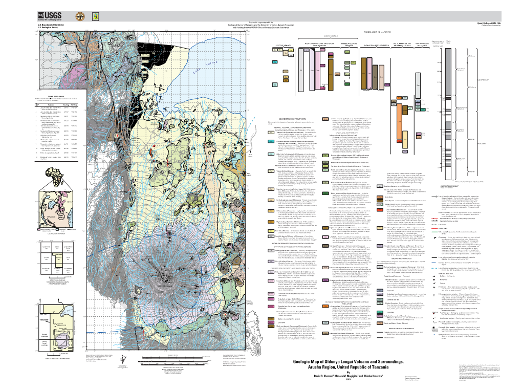 Geologic Map of Oldonyo Lengai Volcano and Surroundings, Arusha