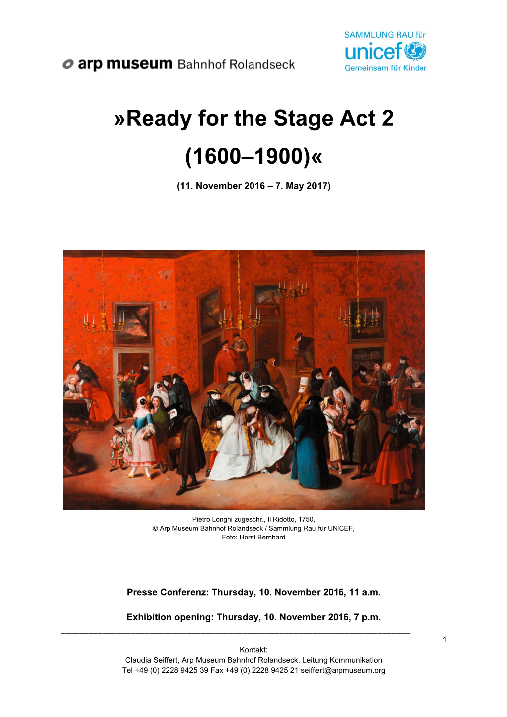 Press Kit Ready for the Stage Act 2 (1600–1900)