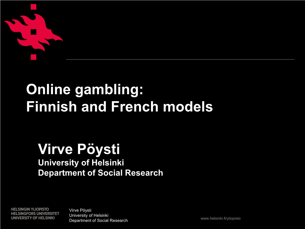 Online Gambling: Finnish and French Models