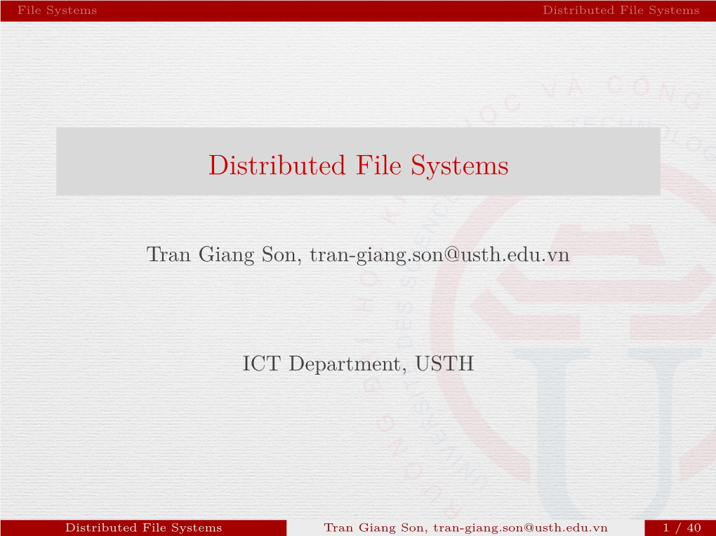 Distributed File Systems