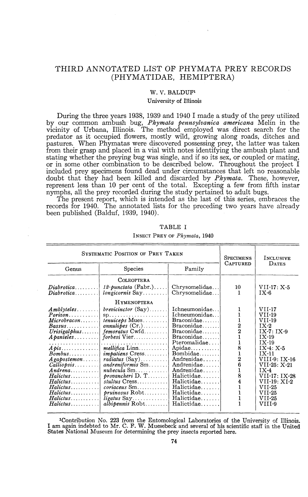 Third Annotated List of Phymata Prey Records (Phymatidae, Hemiptera)