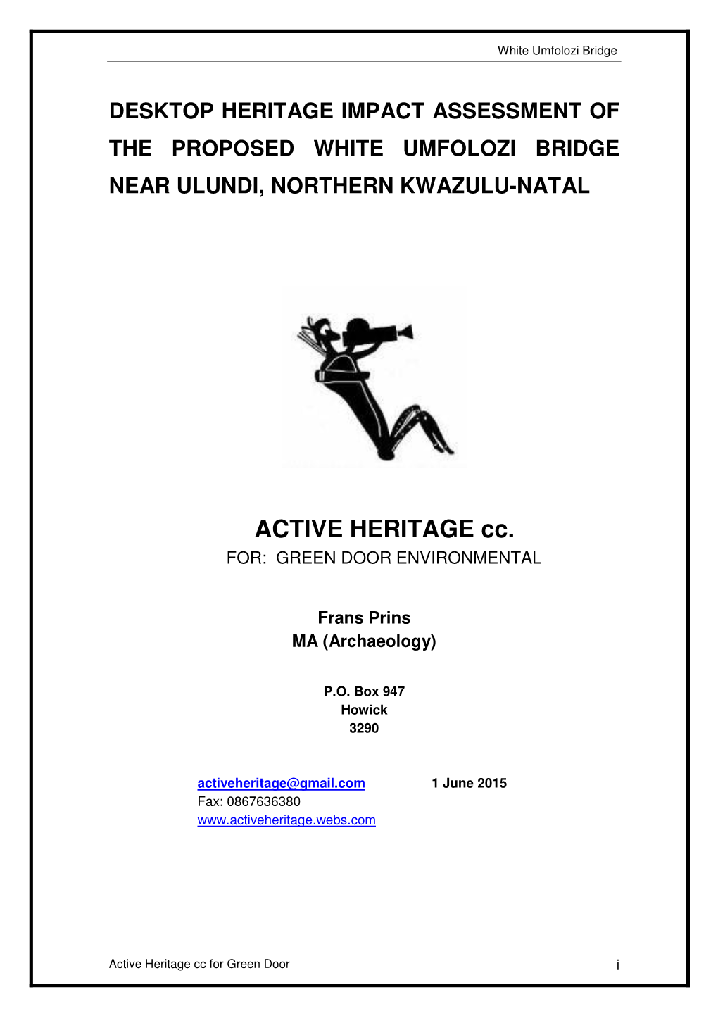 White Umfolozi Bridge Heritage Impact Assessment