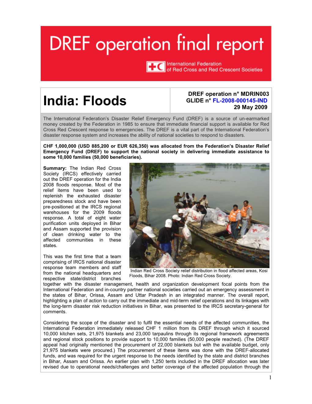 India: Floods 29 May 2009