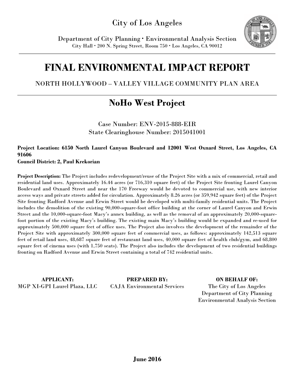 Final Environmental Impact Report