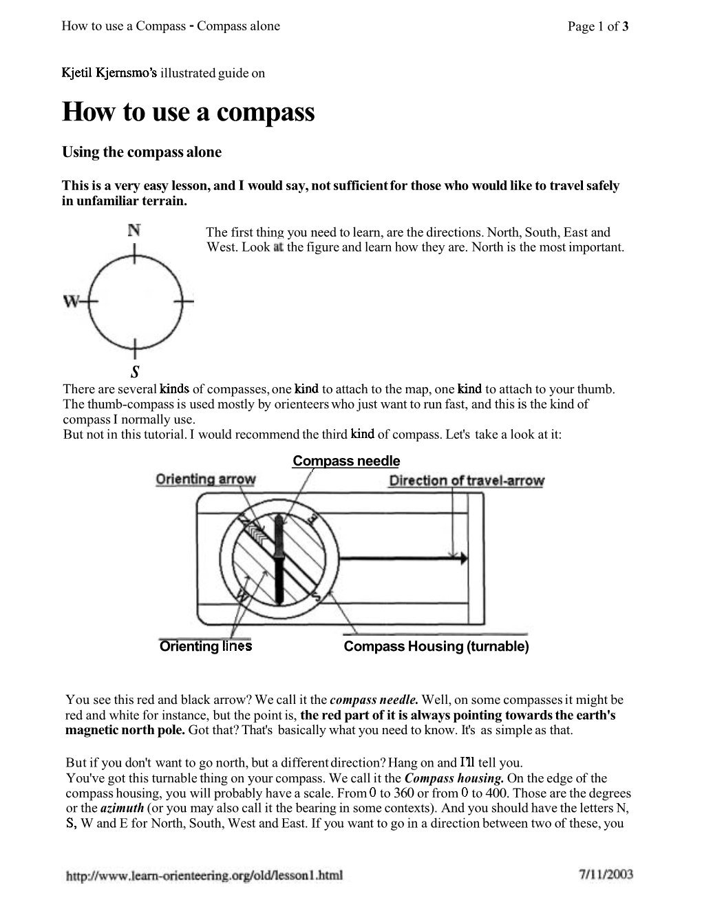 How to Use a Compass - Compass Alone Page 1 of 3