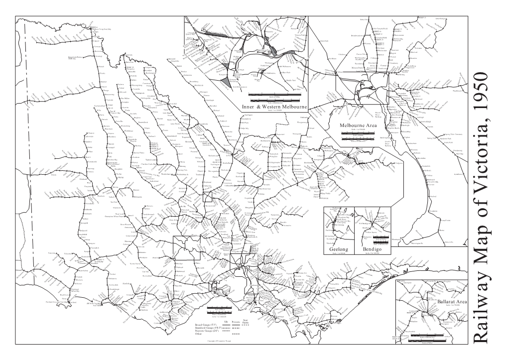 Railway Map of Victoria, 1950