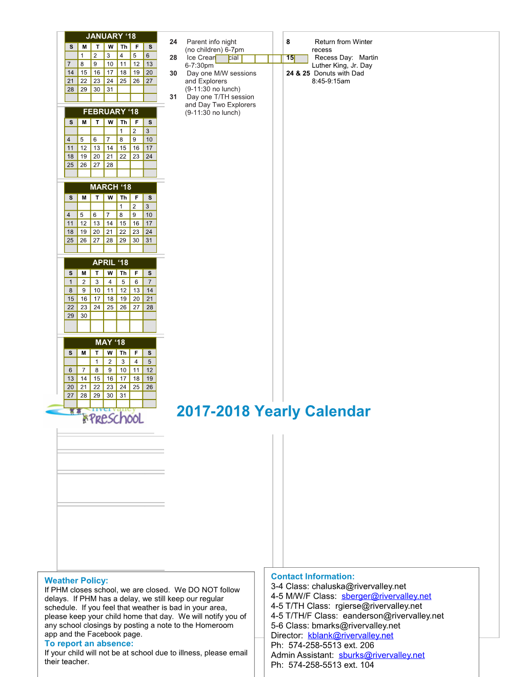 2017-18 Yearly School Calendar - Calendarlabs.Com s8