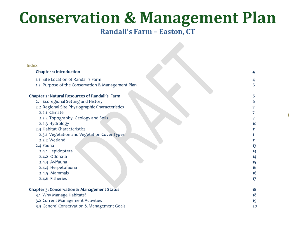 Conservation Plan