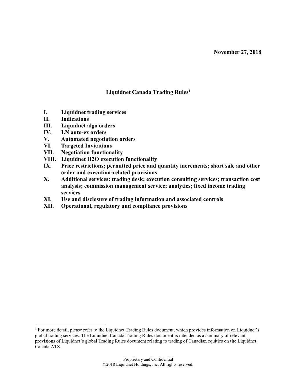Liquidnet Trading Rules Document, Which Provides Information on Liquidnet’S Global Trading Services