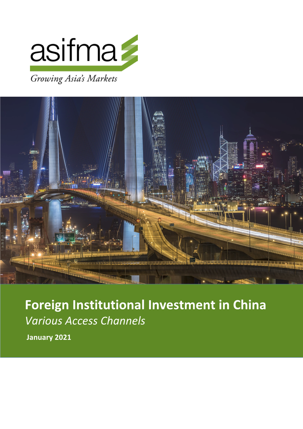 Foreign Institutional Investment in China Various Access Channels January 2021