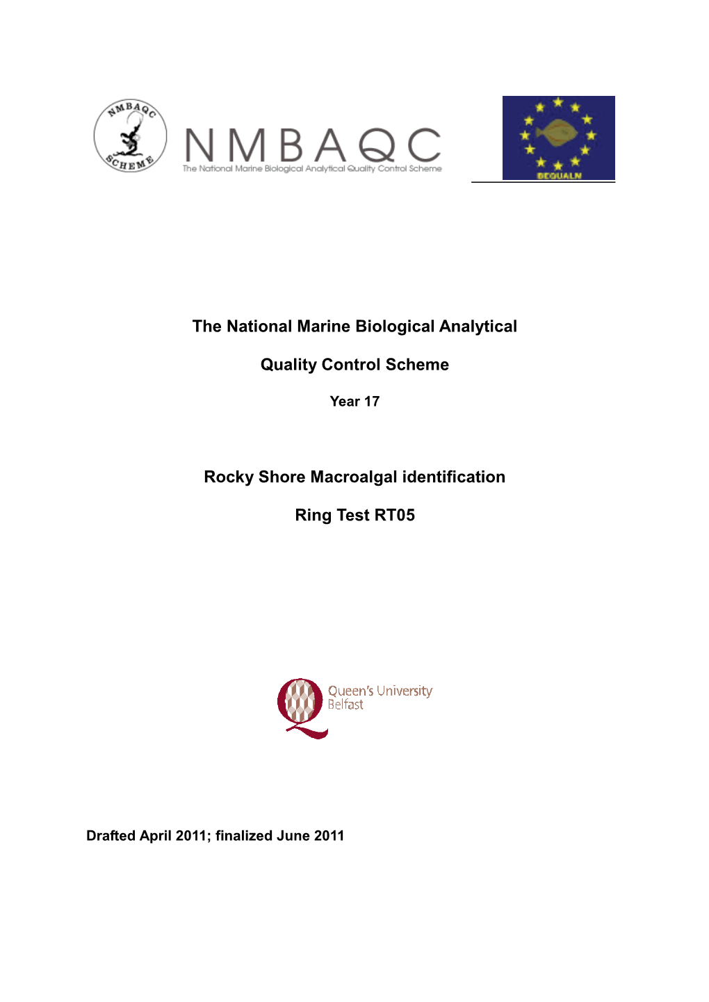 The National Marine Biological Analytical Quality Control Scheme Rocky Shore Macroalgal Identification Ring Test RT05
