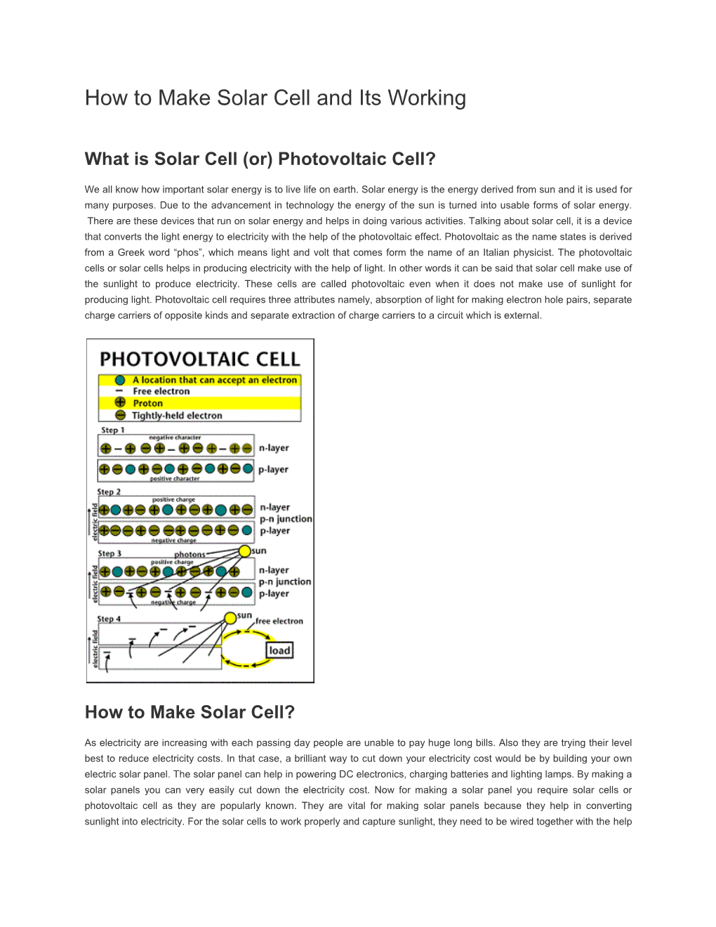 How to Make Solar Cell and Its Working