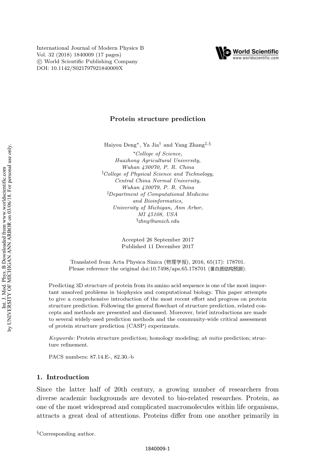 Protein Structure Prediction Rachel