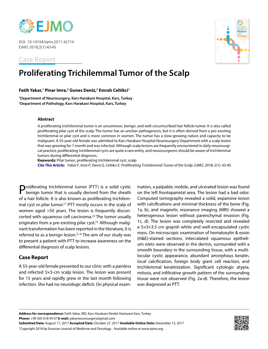 Proliferating Trichilemmal Tumor of the Scalp