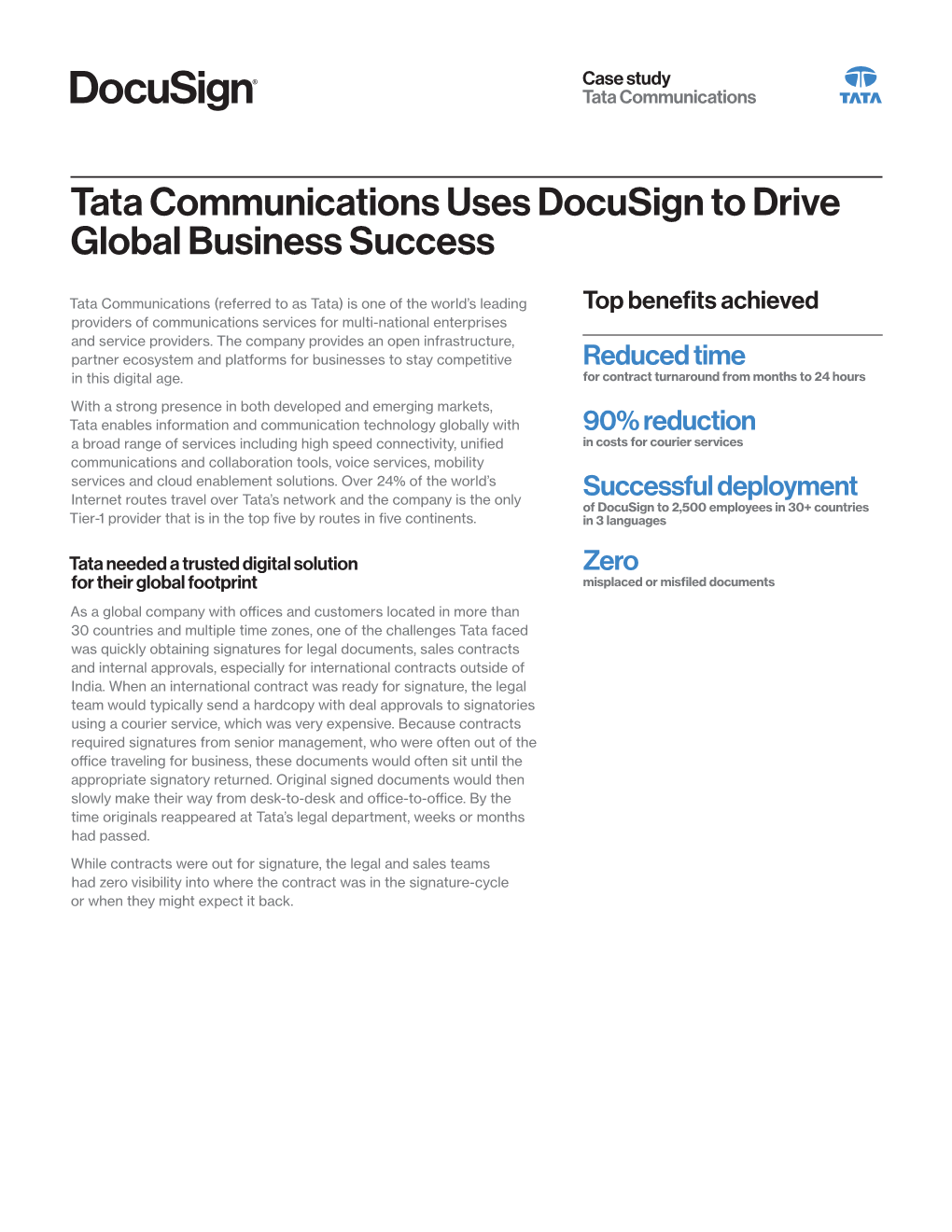 Tata Communications Uses Docusign to Drive Global Business Success