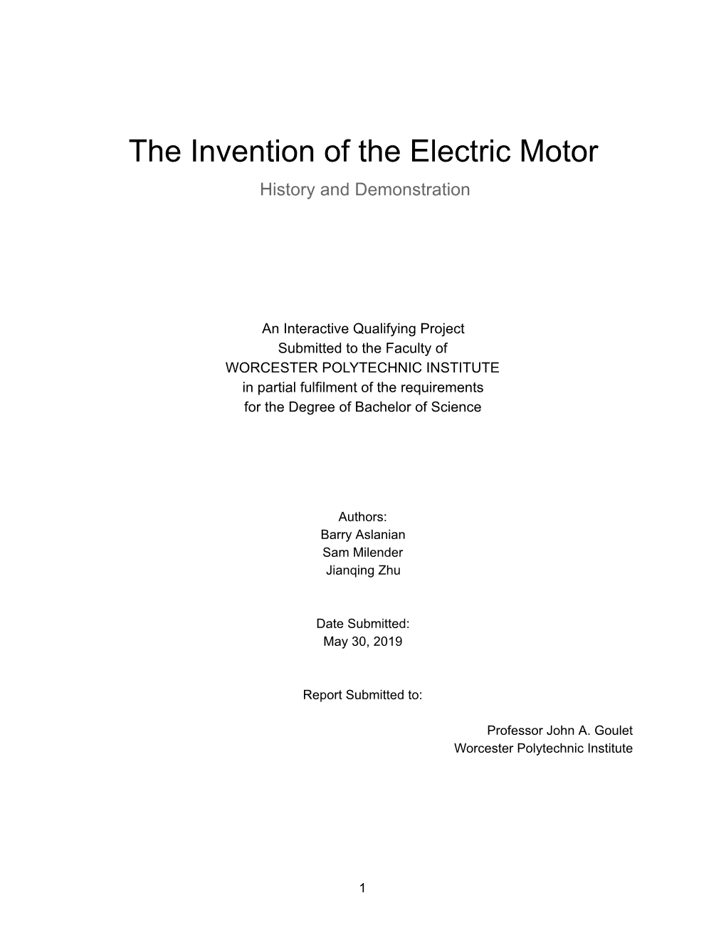 The Invention of the Electric Motor History and Demonstration