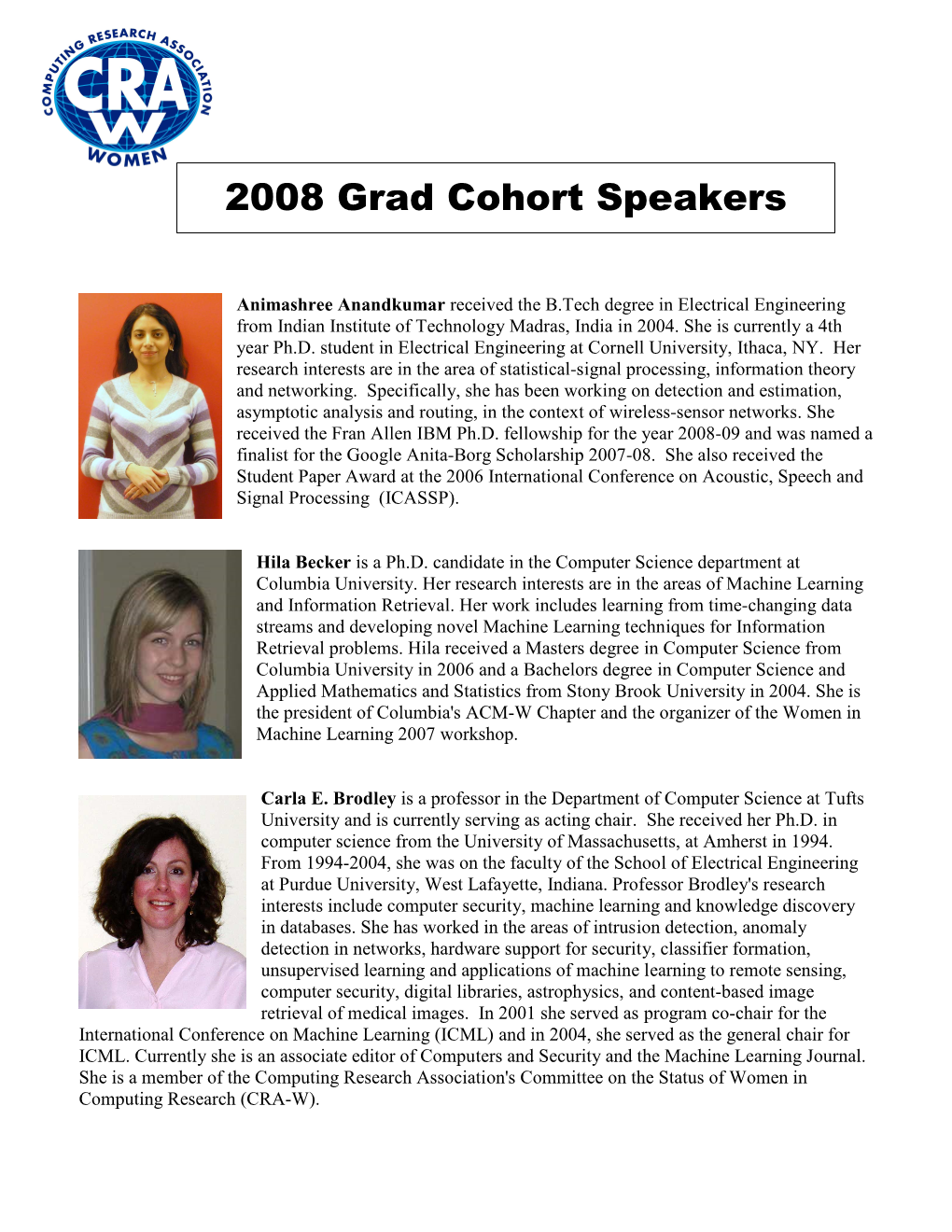 Speaker Bio Document GC 08