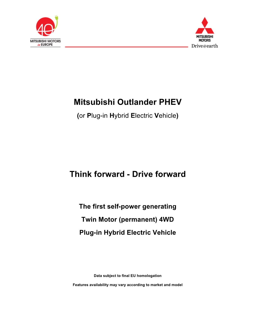 Mitsubishi Outlander PHEV (Or Plug-In Hybrid Electric Vehicle)