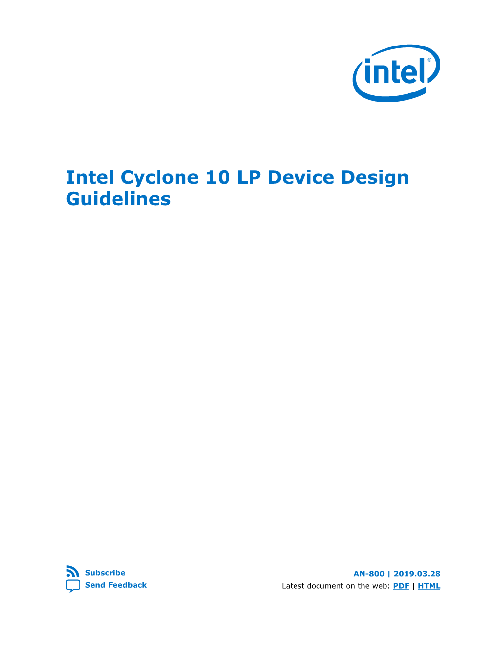 Intel Cyclone 10 LP Device Design Guidelines