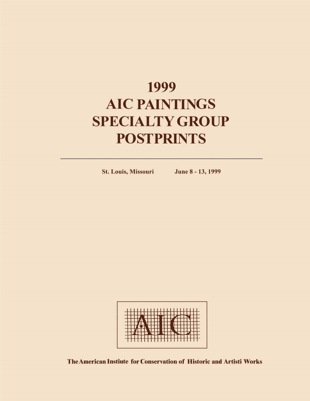 1999 Aic Paintings Specialty Group Postprints