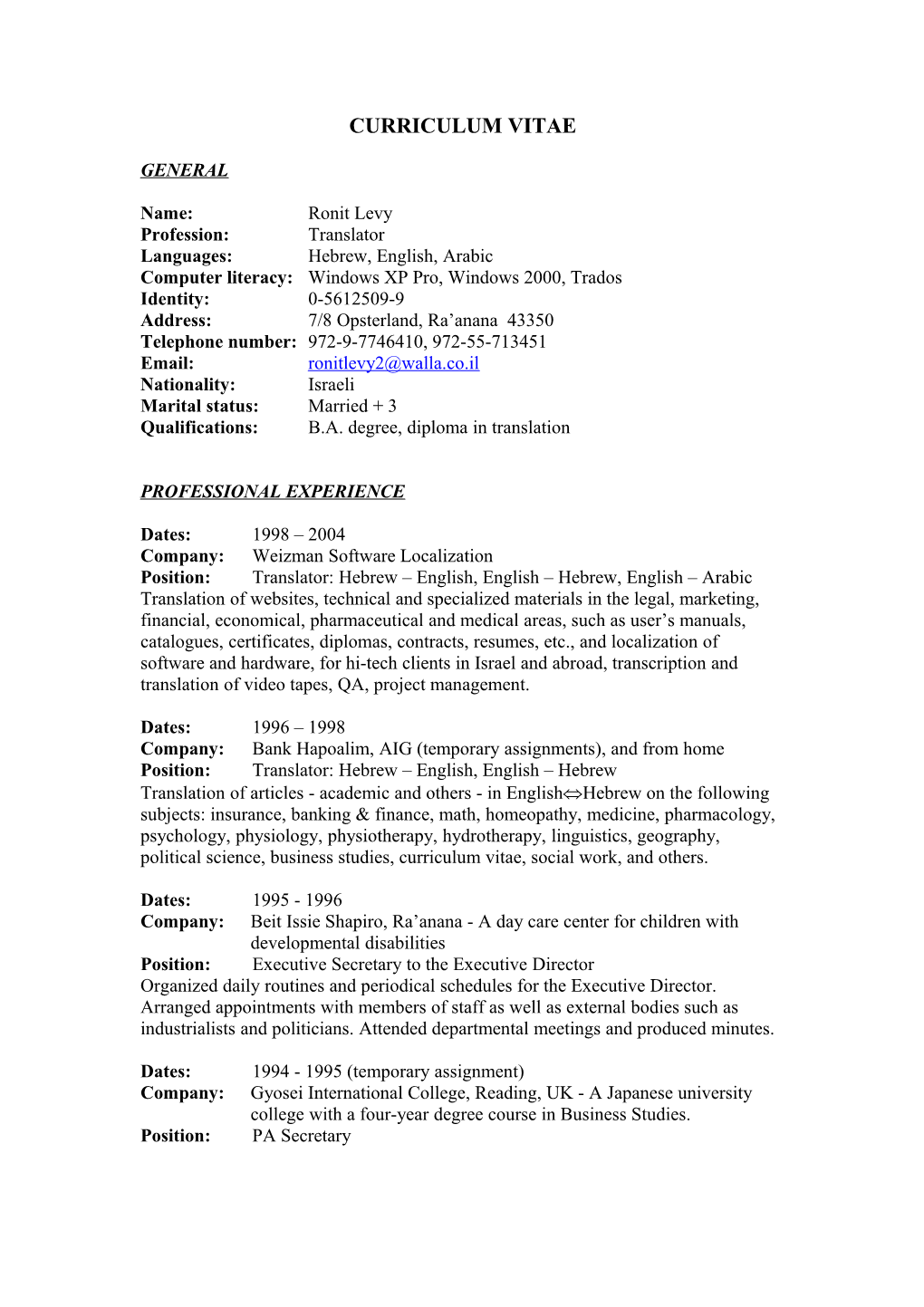 Curriculum Vitae s114