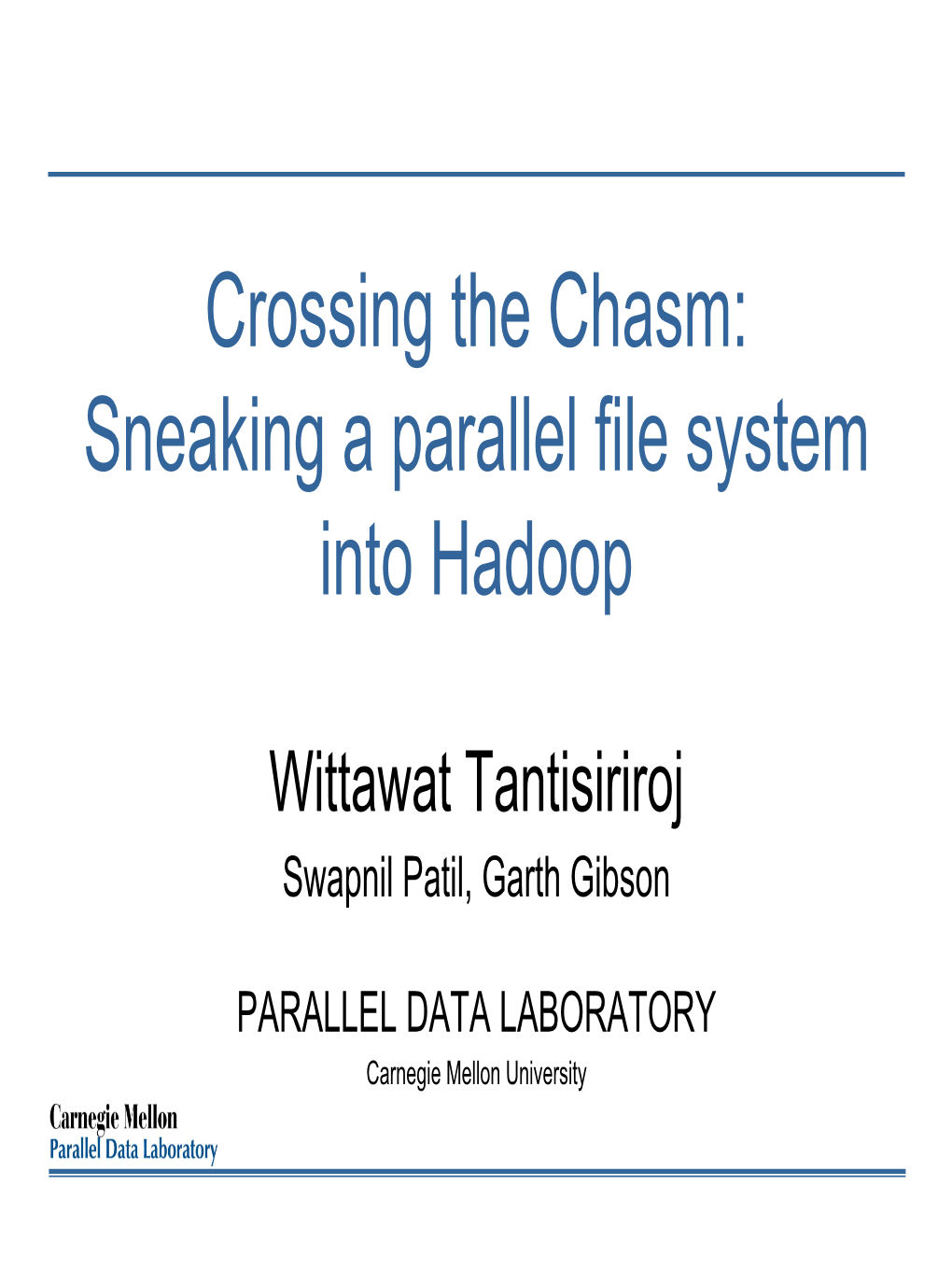 Sneaking a Parallel File System Into Hadoop