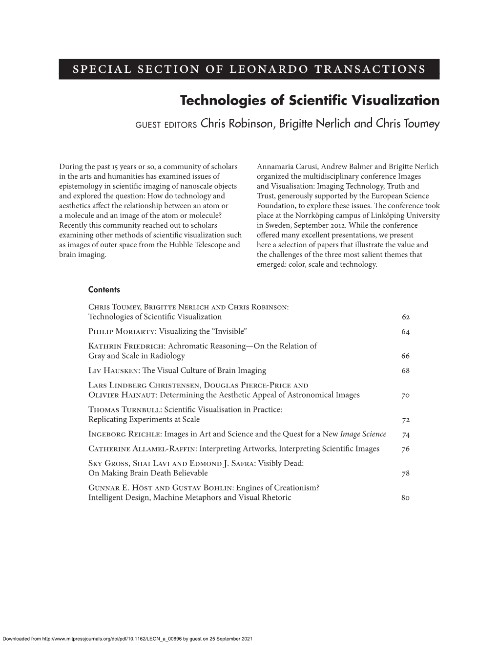 Technologies of Scientific Visualization