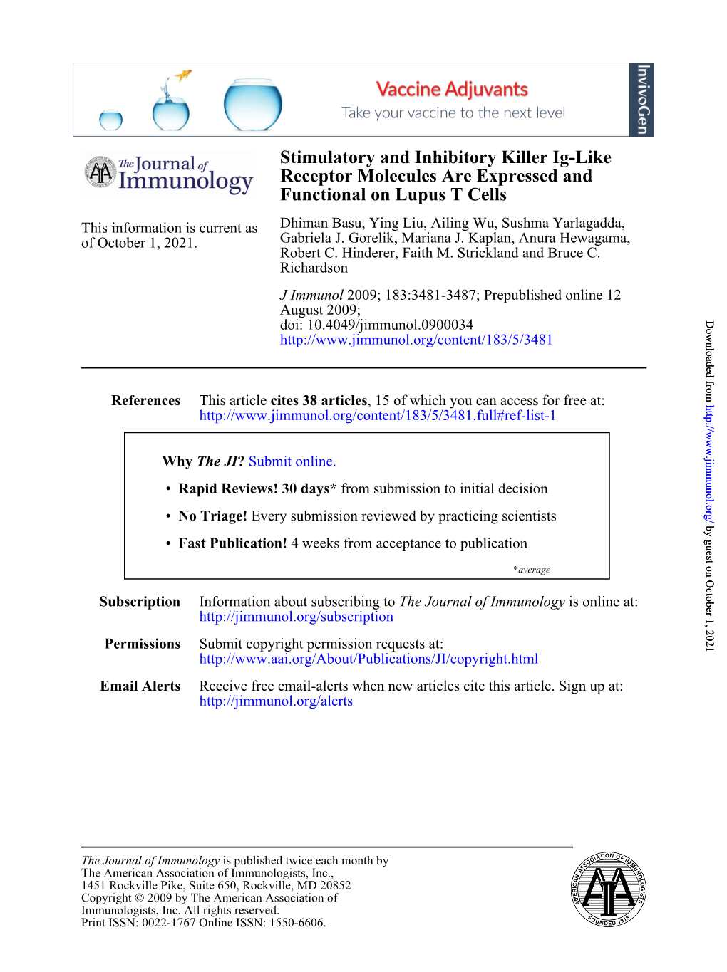 Functional on Lupus T Cells Receptor Molecules Are Expressed And