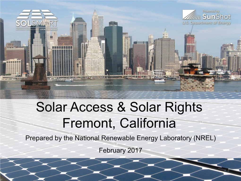 Solar Access & Solar Rights Fremont, California