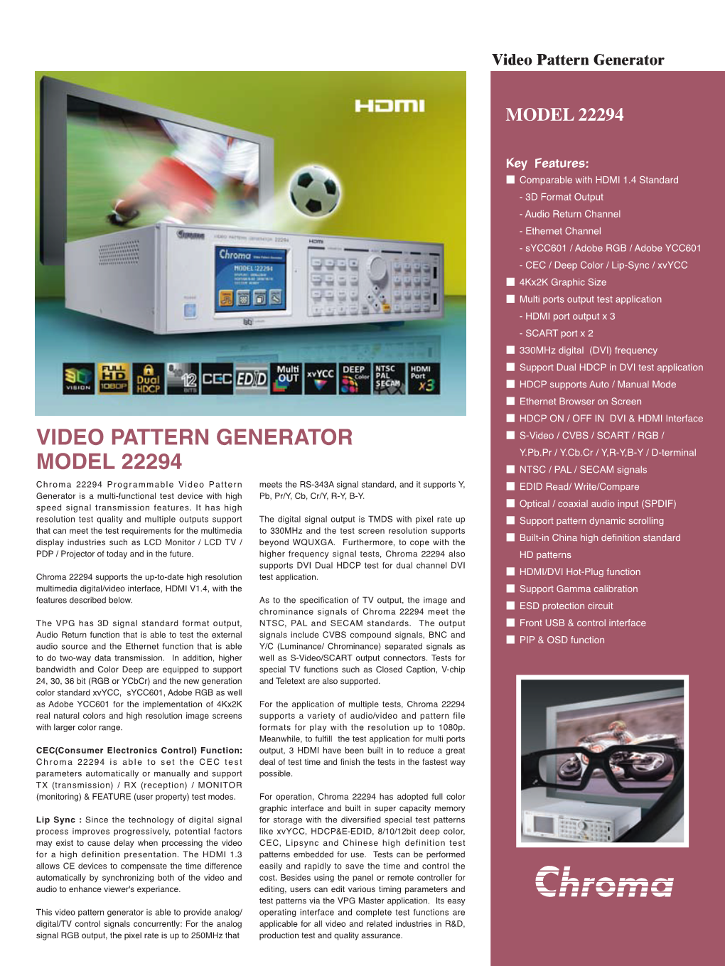 Video Pattern Generator Model 22294