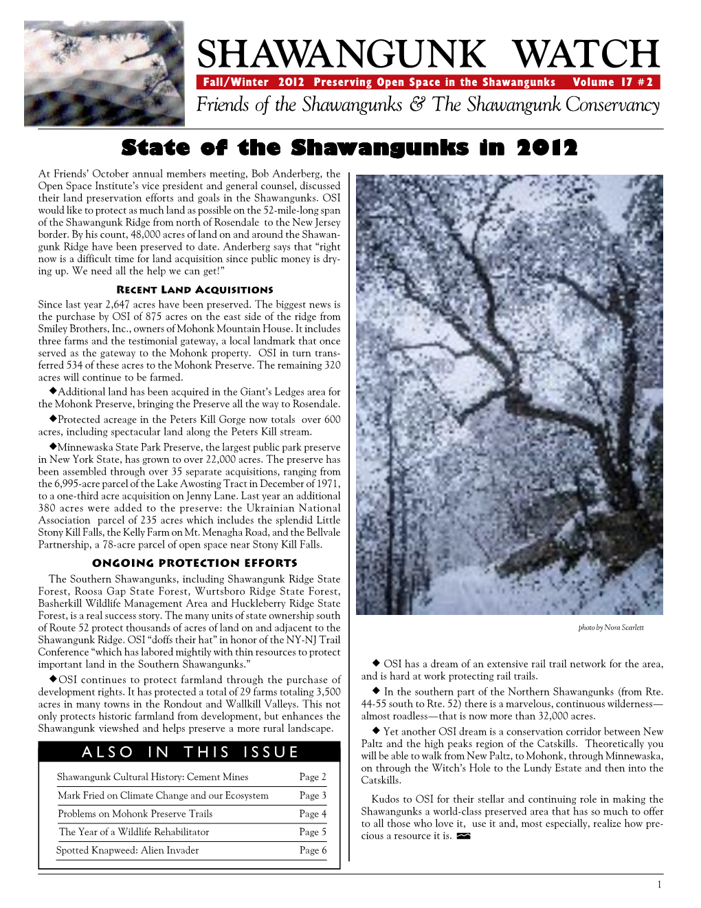 Shawangunk Watch Fall / Winter 2012
