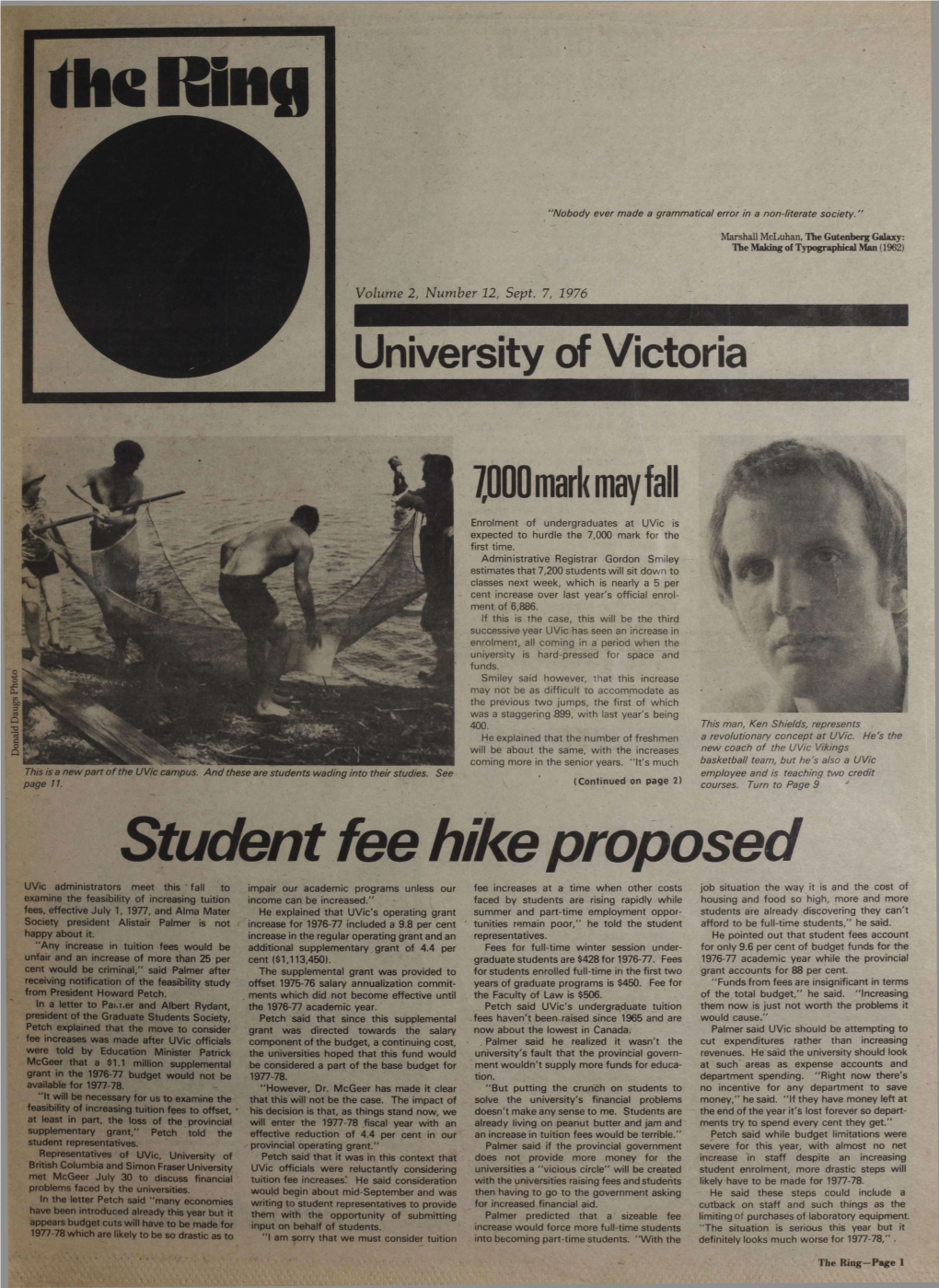 Volume 2, Number 12, Sept. 7, 1976 University of Victoria