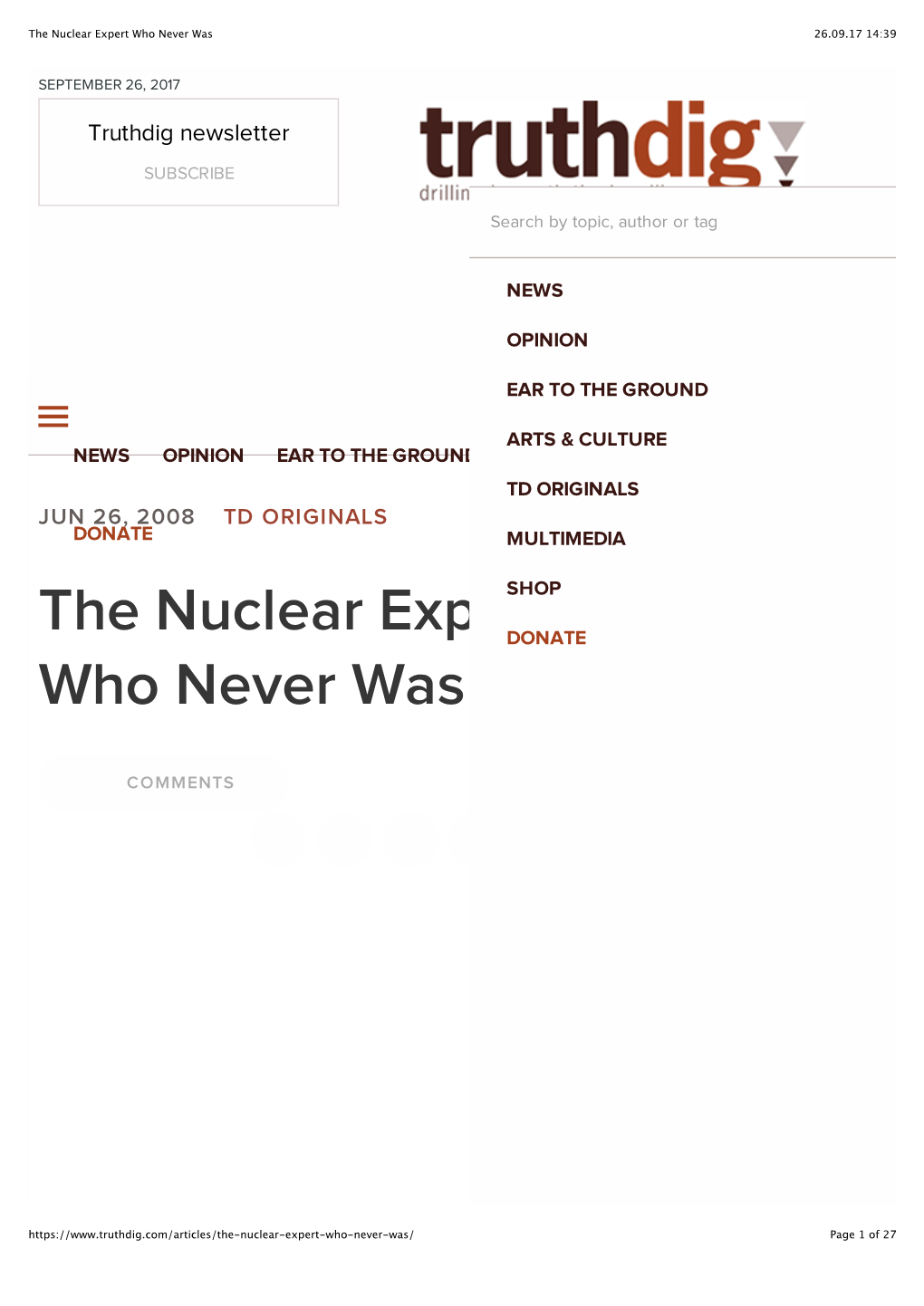 The Nuclear Expert Who Never Was 26.09.17 14:39