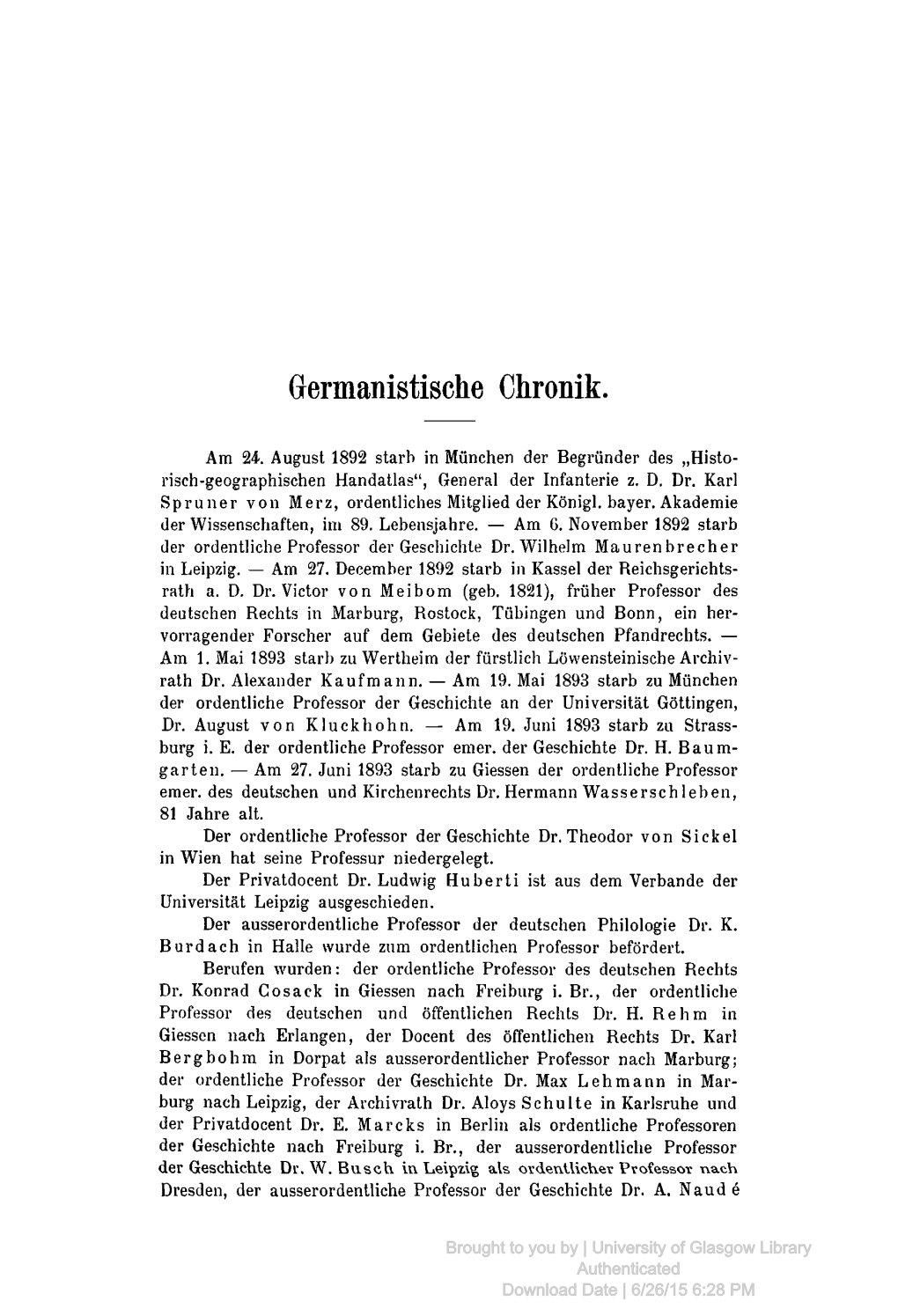 Germanistische Chronik