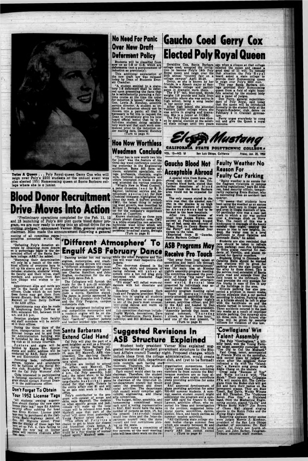 El Mustang, January 25, 1952