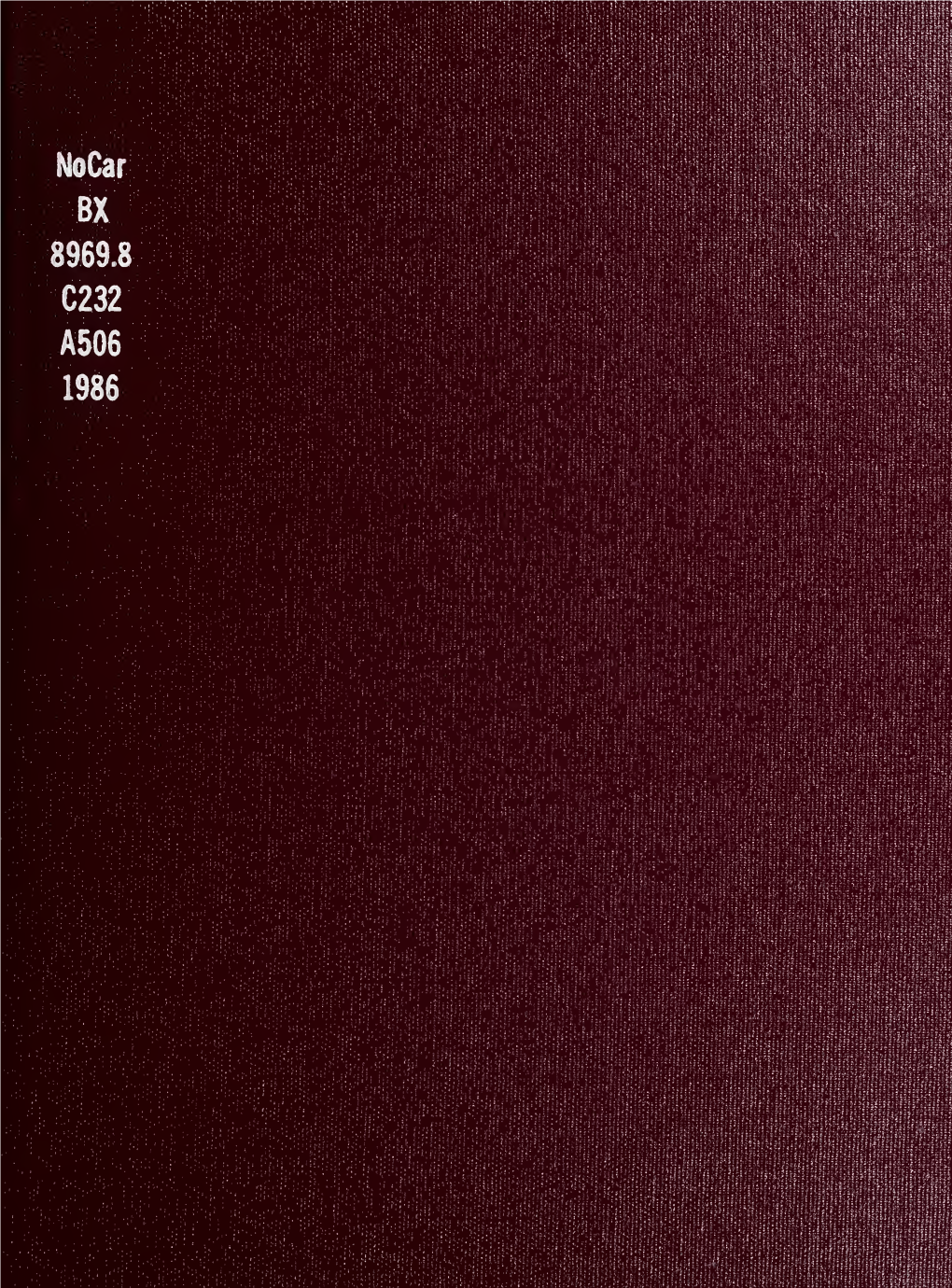 Cape Fear Presbytery Centennial, 1886-1986 : Preserving the Past