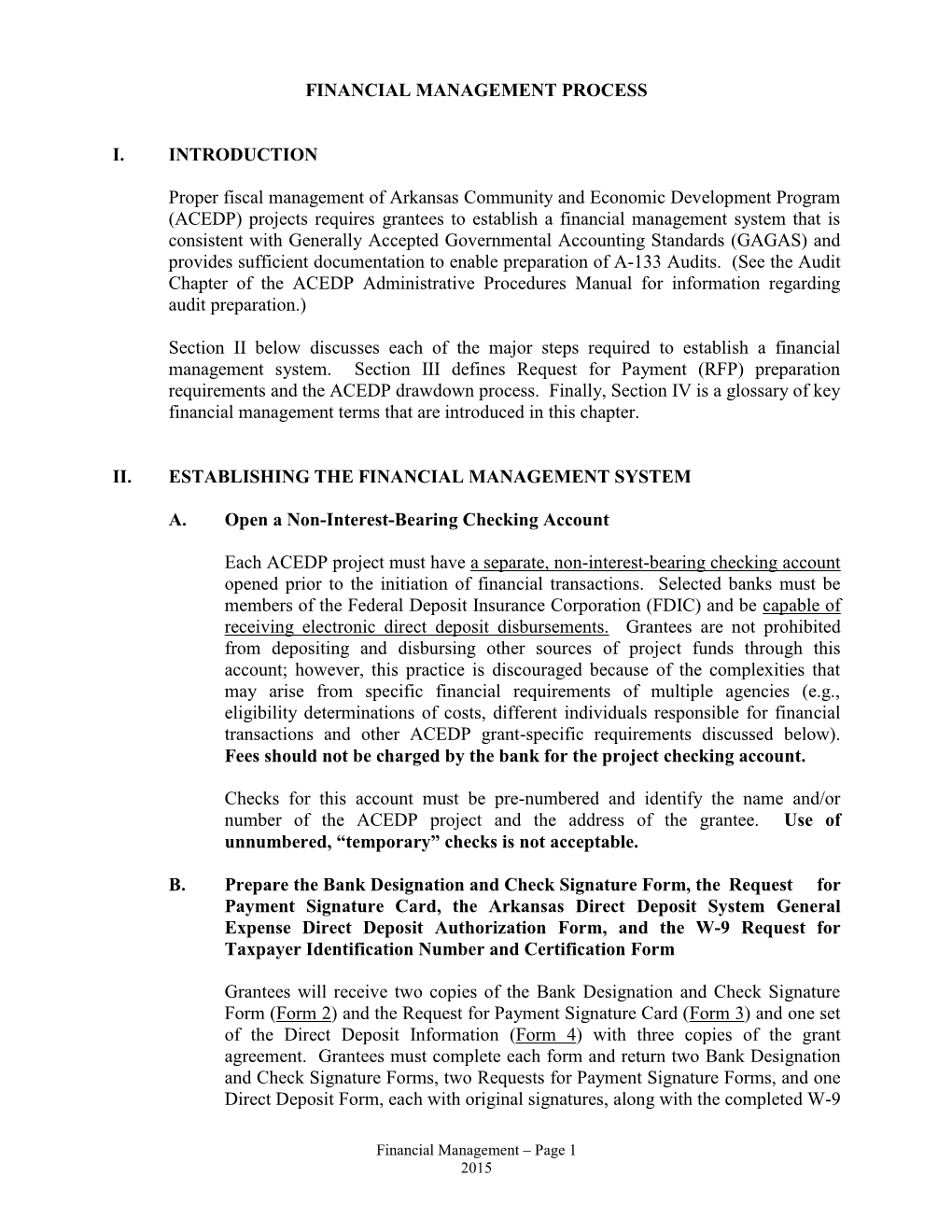 Financial Management Process I. Introduction