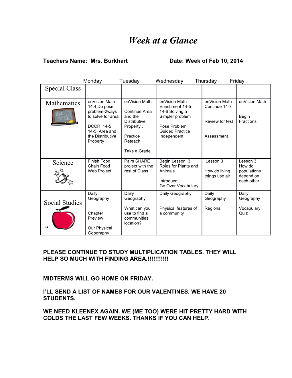 Week at a Glance