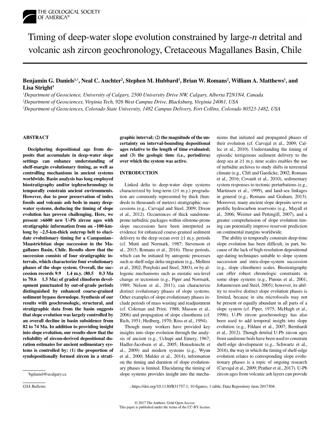 Timing of Deep-Water Slope Evolution Constrained by Large-N Detrital and Volcanic Ash Zircon Geochronology, Cretaceous Magallanes Basin, Chile