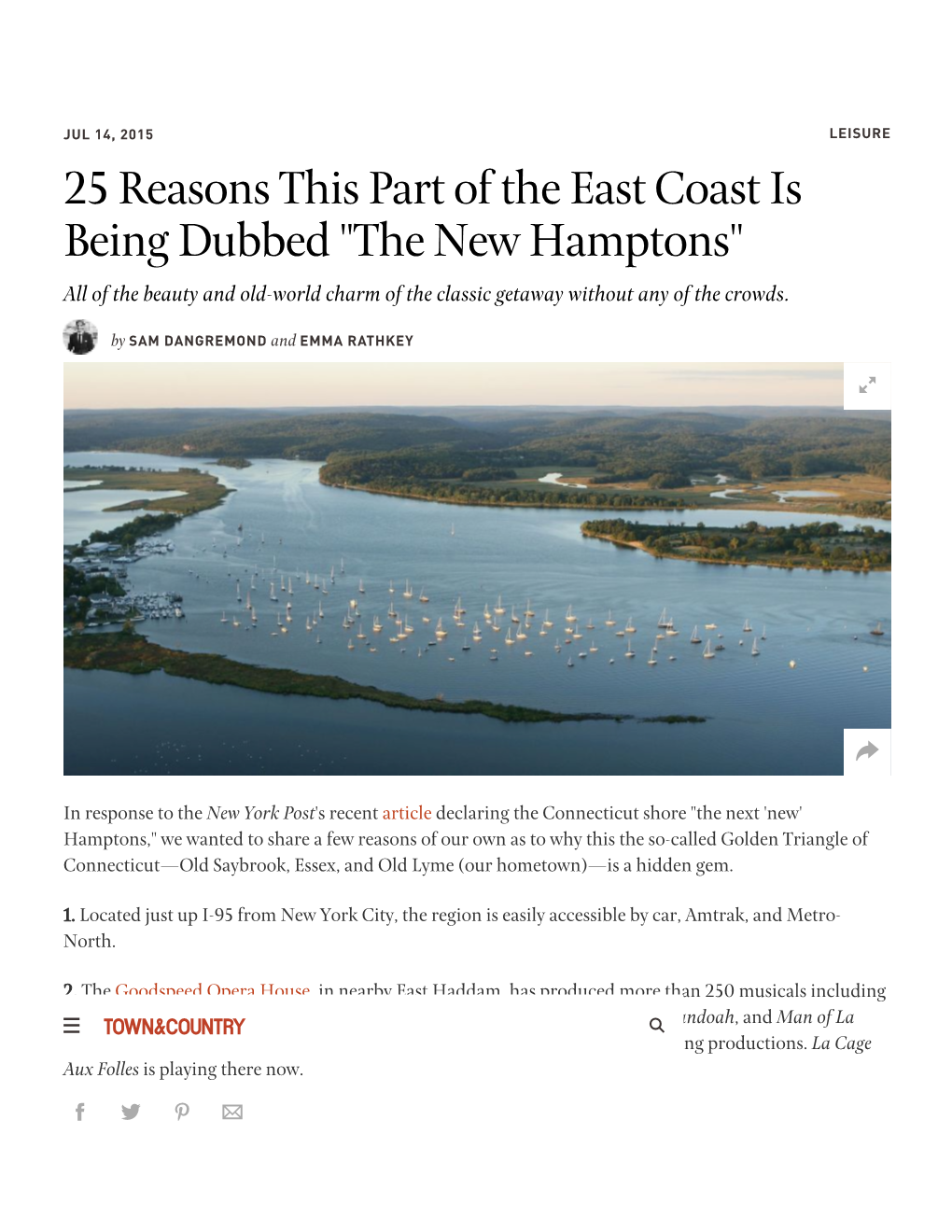 25 Reasons This Part of the East Coast Is Being Dubbed "The New Hamptons" All of the Beauty and Old-World Charm of the Classic Getaway Without Any of the Crowds