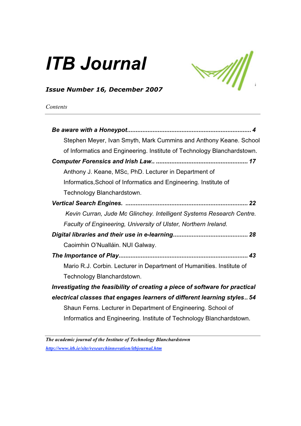 ITB Journal-December-2007
