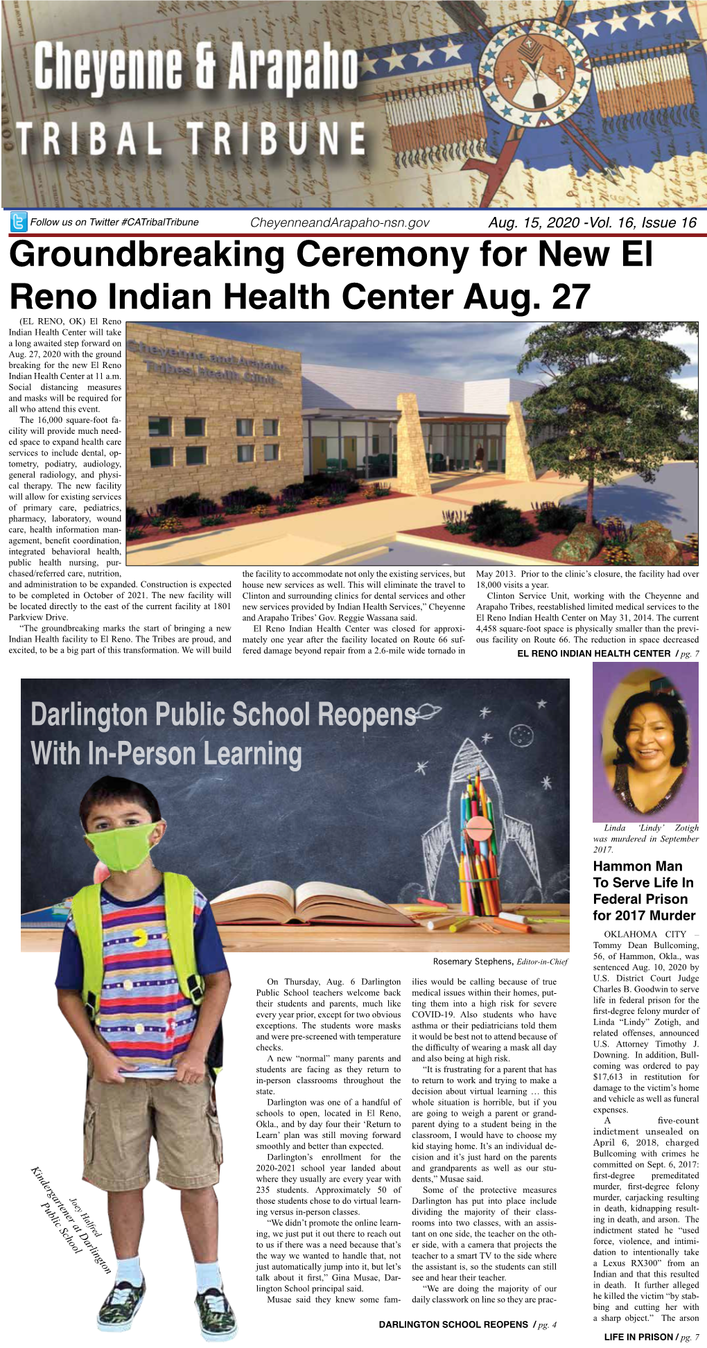 Groundbreaking Ceremony for New El Reno Indian Health Center Aug. 27 (EL RENO, OK) El Reno Indian Health Center Will Take a Long Awaited Step Forward on Aug