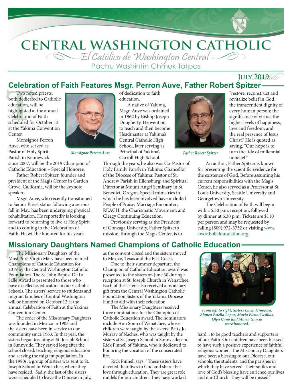 Celebration of Faith Features Msgr. Perron Auve, Father Robert Spitzer