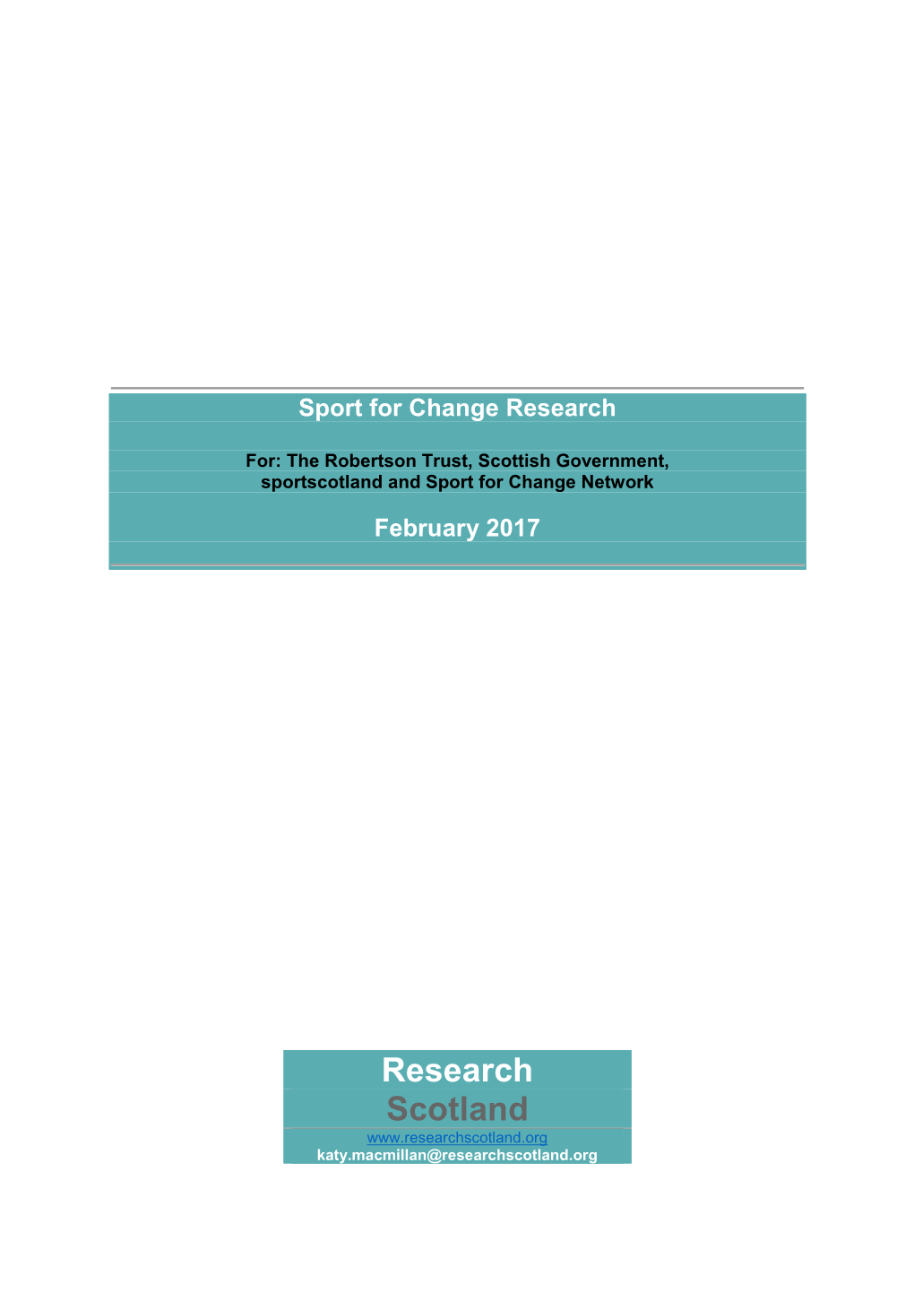 Sport for Change Full Report