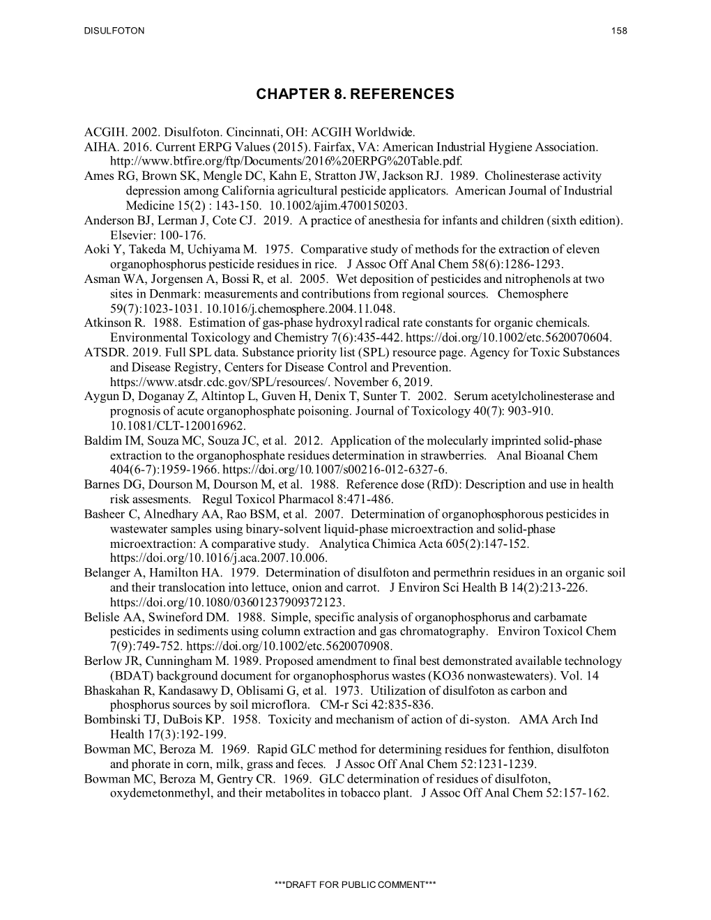 Toxicological Profile for Disulfoton