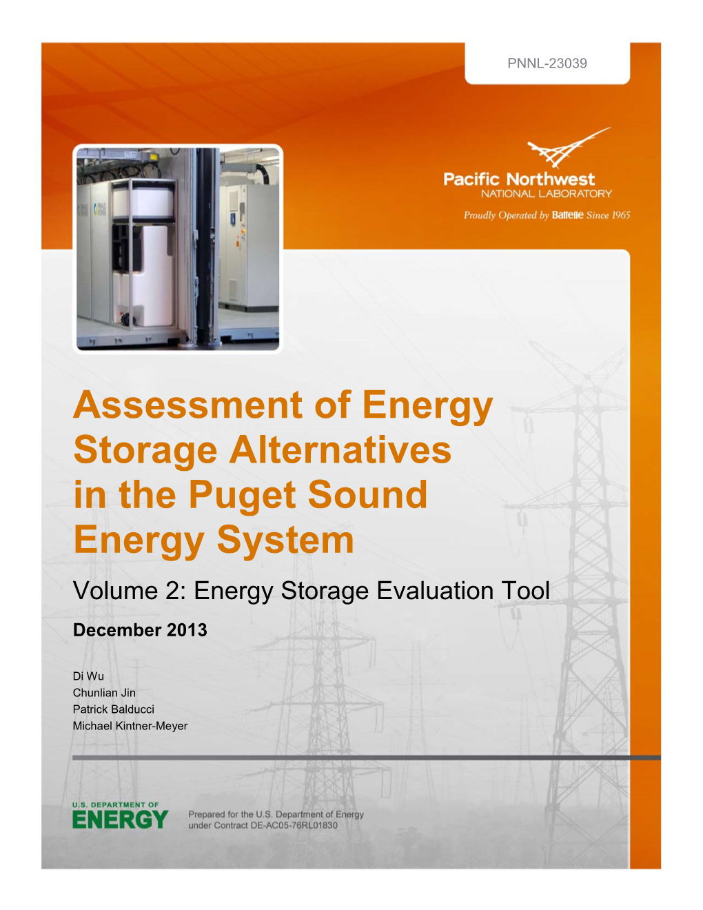 Assessment of Energy Storage Alternatives in the Puget Sound Energy System