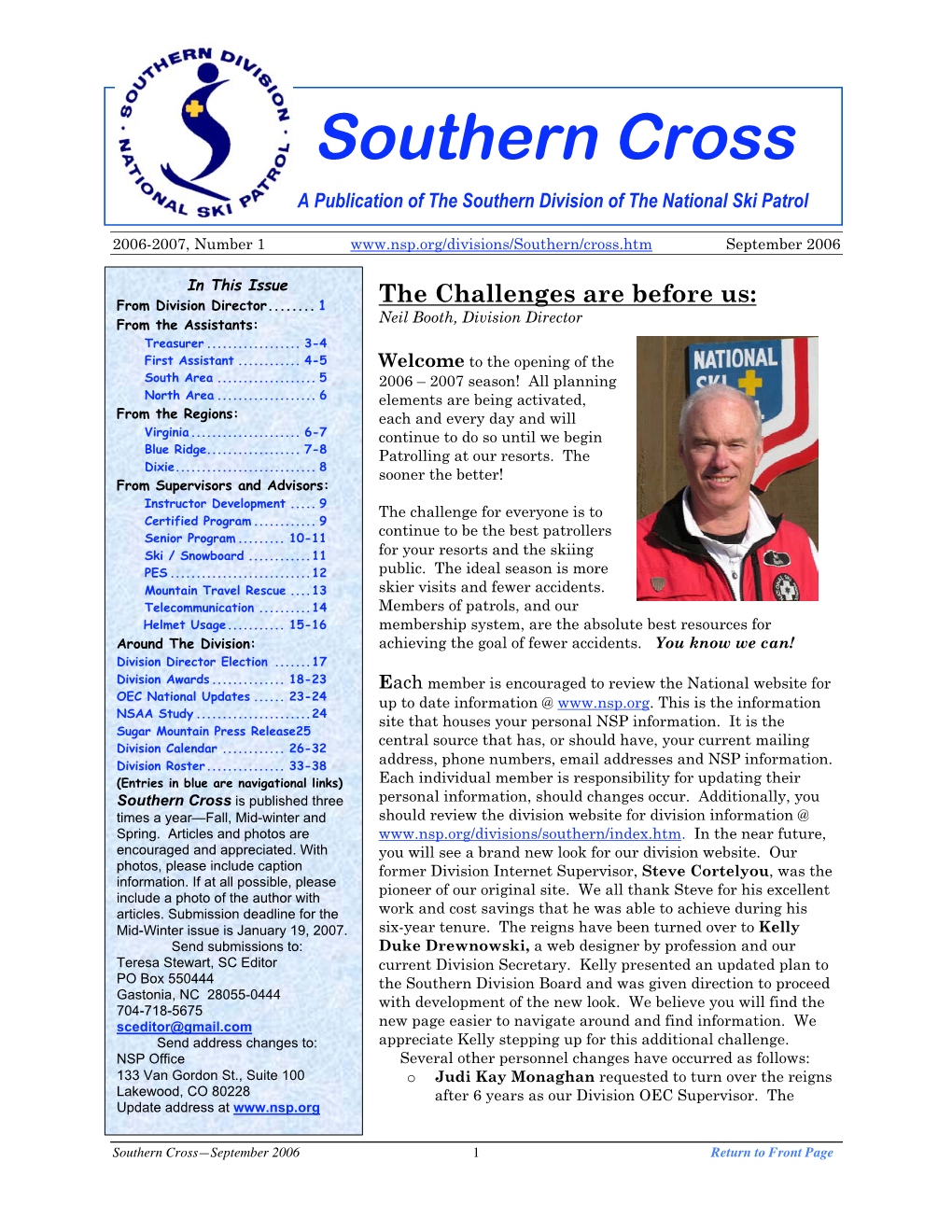 Southern Cross a Publication of the Southern Division of the National Ski Patrol